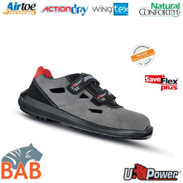 UP-RR30436 Labrador Flexible Sicherheitssandale aus Veloursleder S1P
