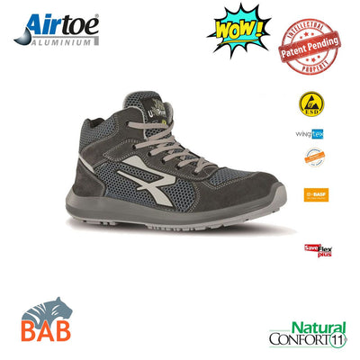 UP-RU10046 Dexter Flexibler Sicherheitsknöchelschuh aus Veloursleder S1P