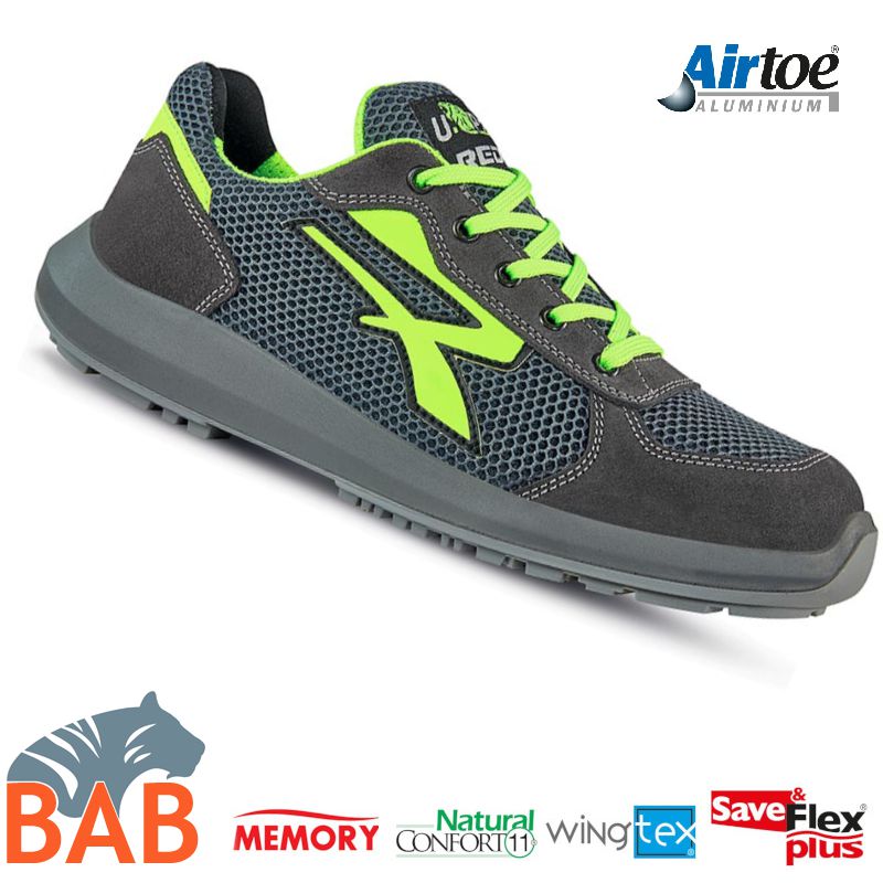 UP-RU20026 Gemini Flexibler Sicherheitshalbschuh aus Veloursleder S1P, ESD