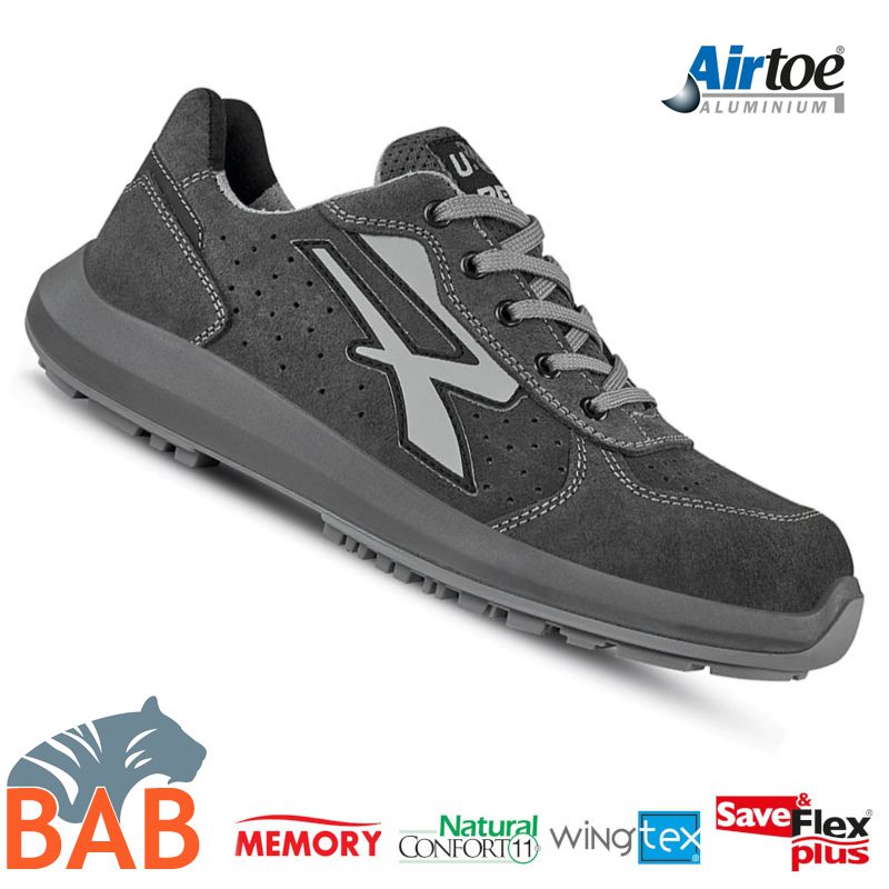UP-RU20096 Rigel Flexibler Sicherheitshalbschuh aus Veloursleder S1P, ESD