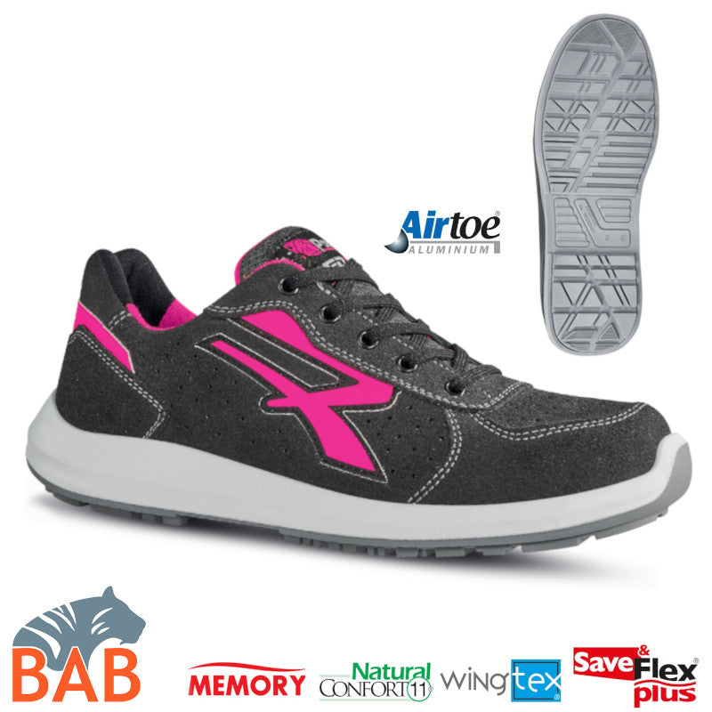 UP-RU20156 Electra Flexibler Sicherheitshalbschuh aus Veloursleder S1P, ESD