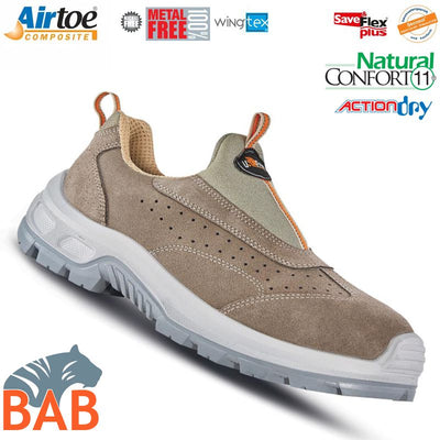 UP-UA50026 Fit Sicherheitsslipper aus Veloursleder S1P