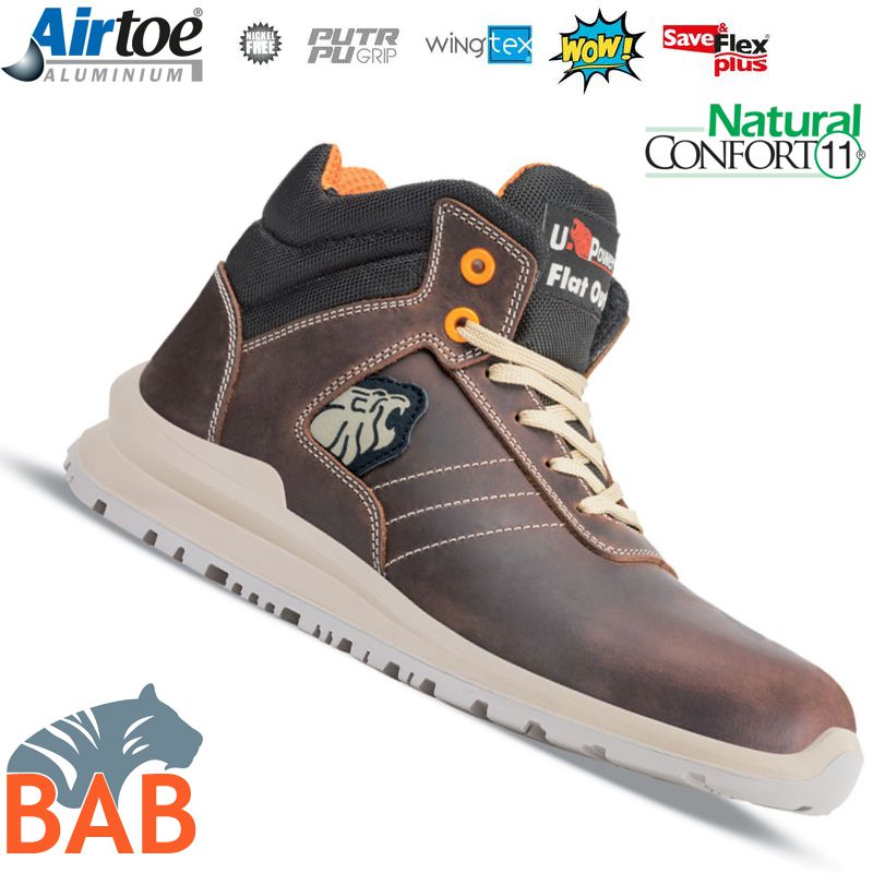 UP-UF10104 Ken robuster Sicherheitsknöchelschuh aus Pull-Up Leder S3