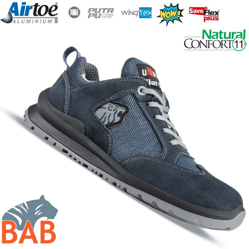 UP-UF20036 Colin moderner Sicherheitshalbschuh  aus Veloursleder S1P