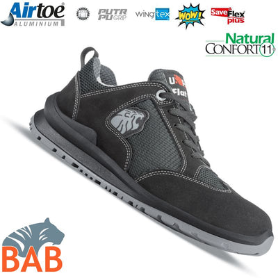 UP-UF20096 Robert moderner Sicherheitshalbschuh aus Veloursleder S1P