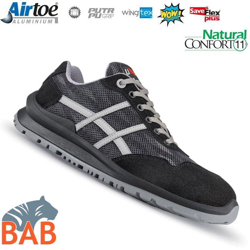 UP-UF20186 Fangio moderner Sicherheitshalbschuh aus Veloursleder S1P