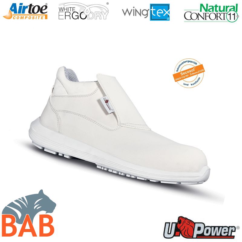 UP-SOPO-UW10012 Shine Grip Sicherheitsslipper knöchelhoch S2 weiss Gr.  40, 42, 46