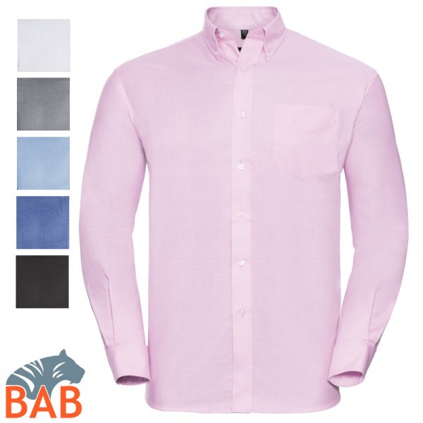 Russel Z-932M Oxford Herren-Hemd, klassischer Schnitt, langarm S-6XL