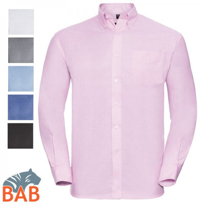 Russel Z-932M Oxford Herren-Hemd, klassischer Schnitt, langarm S-6XL