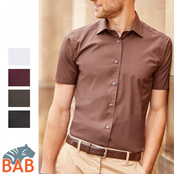 Russel Z-947M Modisches Herren-Hemd mit Stretch, kurzarm S-4XL