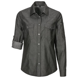 E-232-84 Damen-Jeansbluse, tailliert, Denim