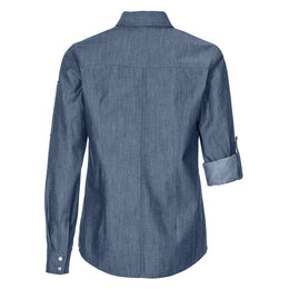 E-232-84 Damen-Jeansbluse, tailliert, Denim