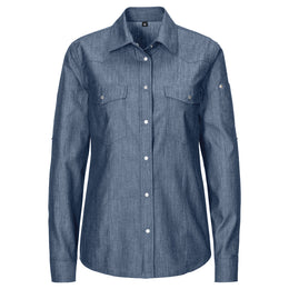 E-232-84 Damen-Jeansbluse, tailliert, Denim