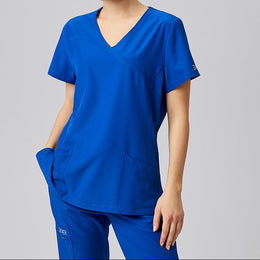 E-702-74 Sportsline Damenkasack mit V-Auschnitt, slimfit in rot, graphit, königsblau