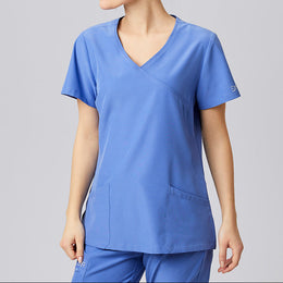 E-702-74 Sportsline Damenkasack mit V-Auschnitt, slimfit in rot, graphit, königsblau