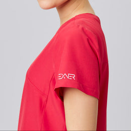 E-702-74 Sportsline Damenkasack mit V-Auschnitt, slimfit in rot, graphit, königsblau