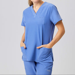 E-704-74 Sportsline Damen-Kasack, regular fit, weiß