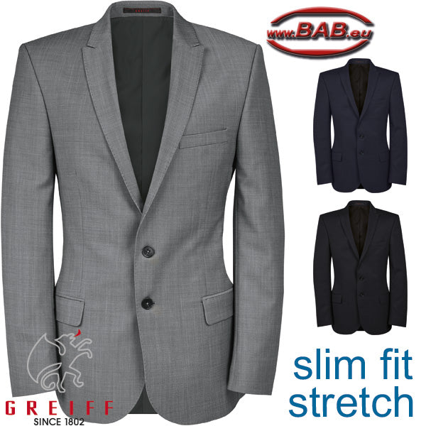Greiff MODERN 1127 Herren Sakko, Slim Fit, schwarz, hellgrau, dunkelblau