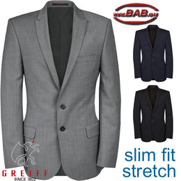 Greiff MODERN 1127 Herren Sakko, Slim Fit, schwarz, hellgrau, dunkelblau