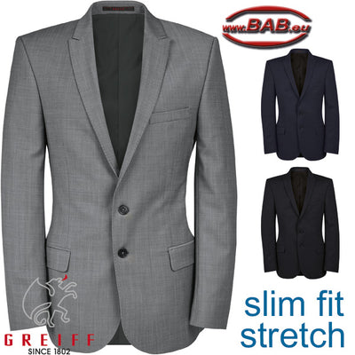 Greiff MODERN 1127 Herren Sakko, Slim Fit, schwarz, hellgrau, dunkelblau