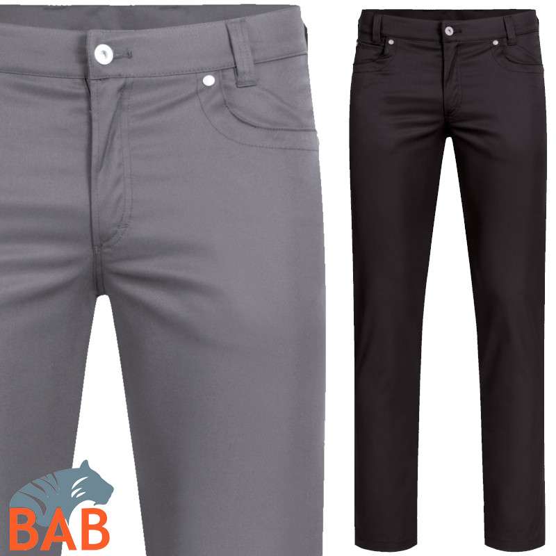 Greiff Casual 1318 Herrenhose Five-Pocket Form, Regular Fit, schwarz, grau