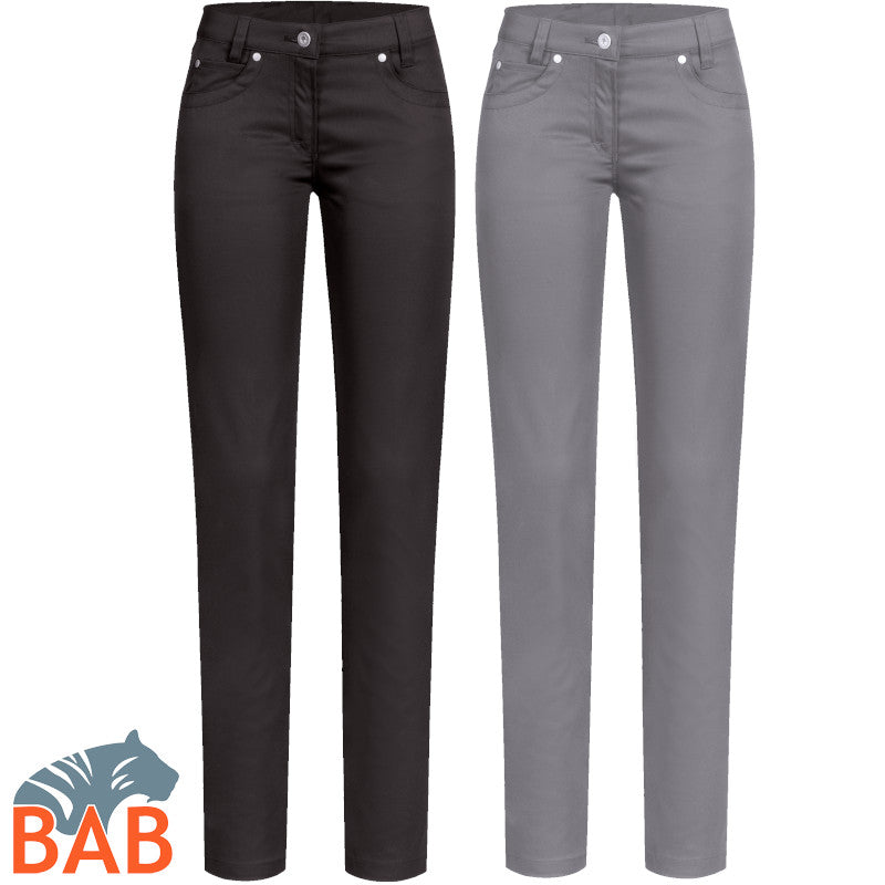 Greiff  Casual 1372 Five Pocket Damenhose Regular Fit, schwarz, grau