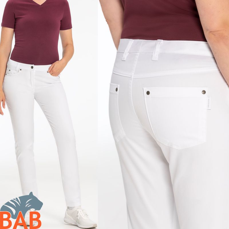 Greiff Care 1372 Five Pocket Damenhose Regular Fit, weiß