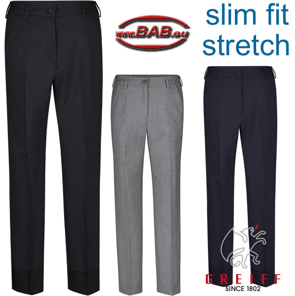 Greiff  Modern 1374  Damenhose  Slim Fit,  schwarz, hellgrau, dunkelblau