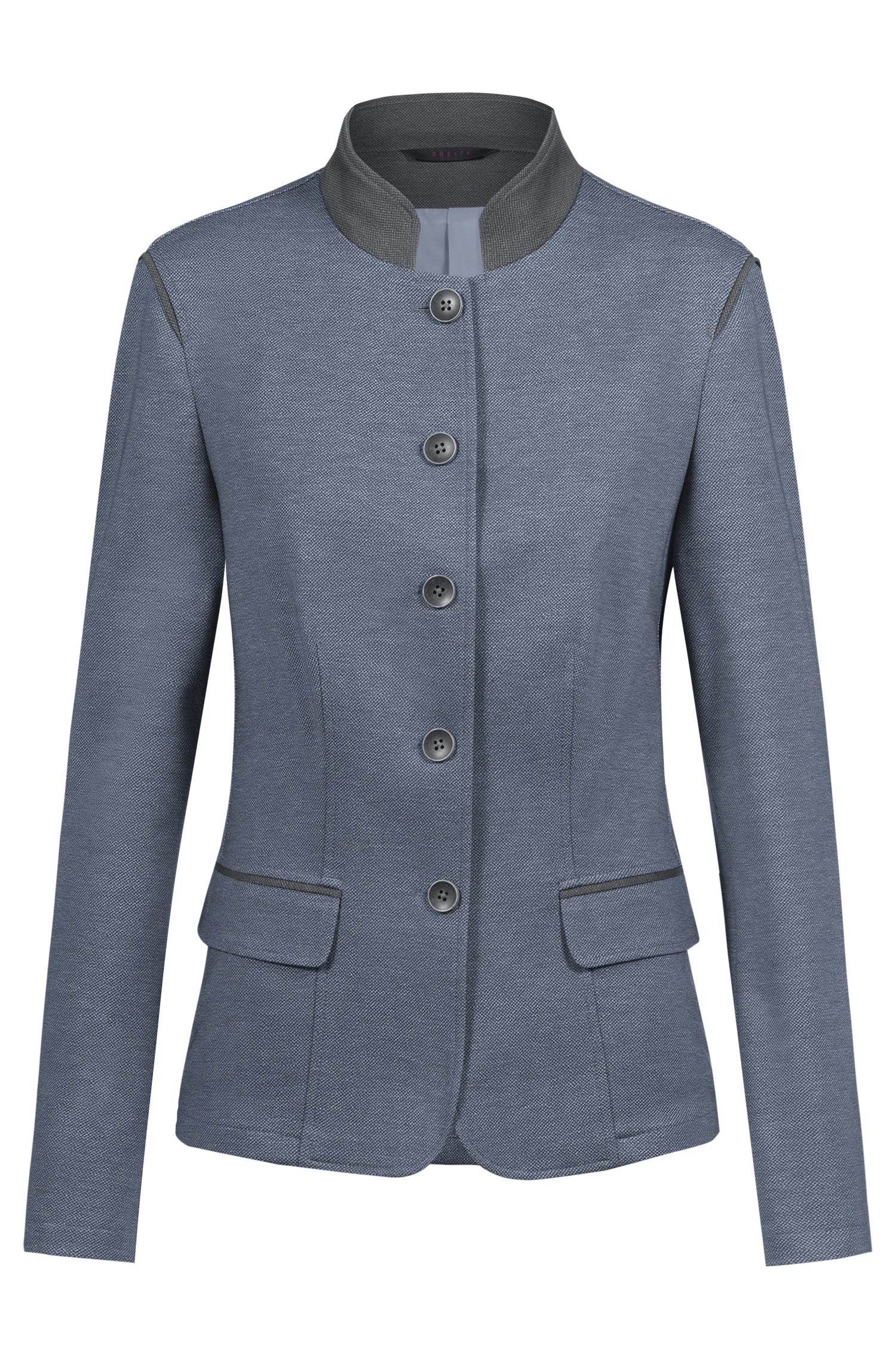 Greiff Landhaus 14000 Damen-Jerseyblazer, blau/grau, Regular Fit