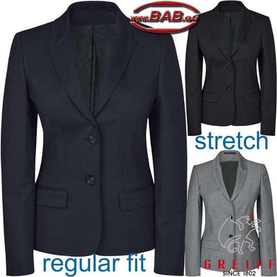 Greiff Modern 1424 Damen Blazer Regular Fit, schwarz, hellgrau, dunkelblau
