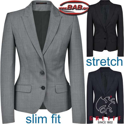 Greiff Modern 1426 Damen-Blazer Slim Fit,  schwarz, hellgrau, dunkelblau
