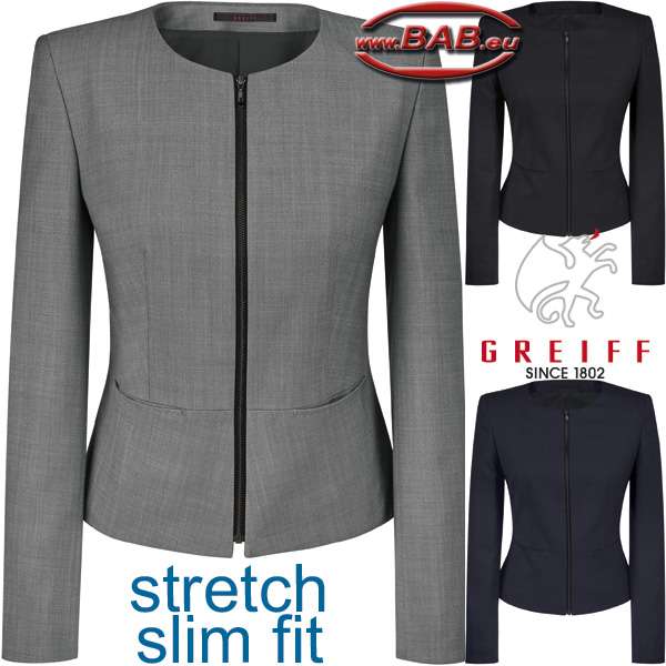 Greiff Modern 1427 Damen-Kurzblazer  Slim Fit, schwarz, hellgrau, dunkelblau