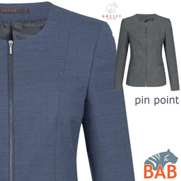Greiff Modern 1429 Damen Blazer Regular Fit , pinpoint mit Reißverschluss