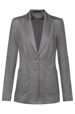 Greiff Casual 1449 Jersey-Damen Blazer, Regular Fit, glencheck