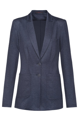 Greiff Casual 1449 Jersey-Damen Blazer, Regular Fit, glencheck