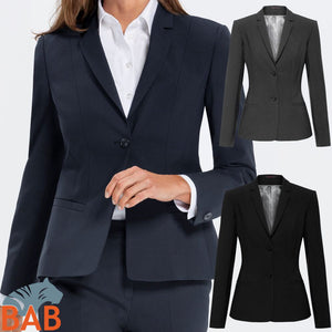 Greiff Premium 1454 Damen-Blazer, Regular Fit, schwarz, anthrazit, marine