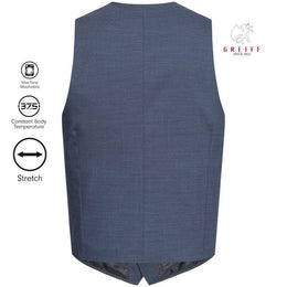 Greiff Modern 1614 Herren Weste Regular Fit, Stretch, pinpoint