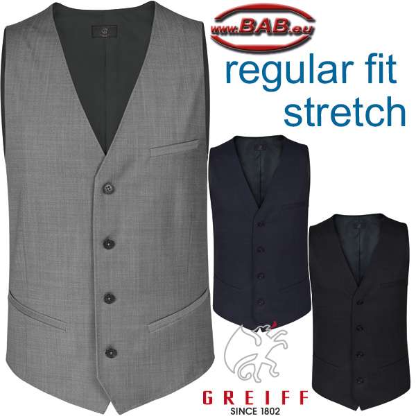 Greiff Modern 1614 Herren Weste Regular Fit, schwarz, hellgrau, dunkelblau