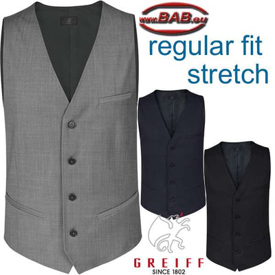 Greiff Modern 1614 Herren Weste Regular Fit, schwarz, hellgrau, dunkelblau