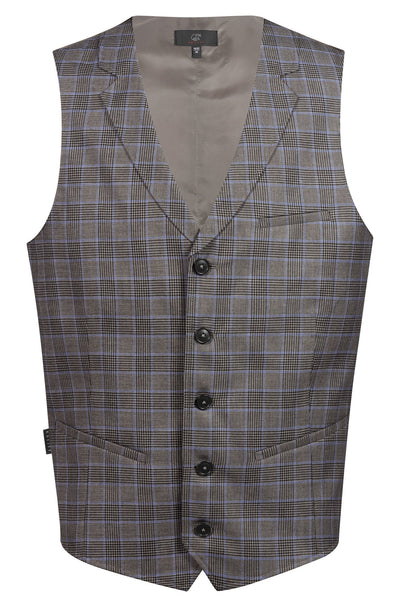Greiff Service 1617 Herren Weste Regular Fit, glencheck blau