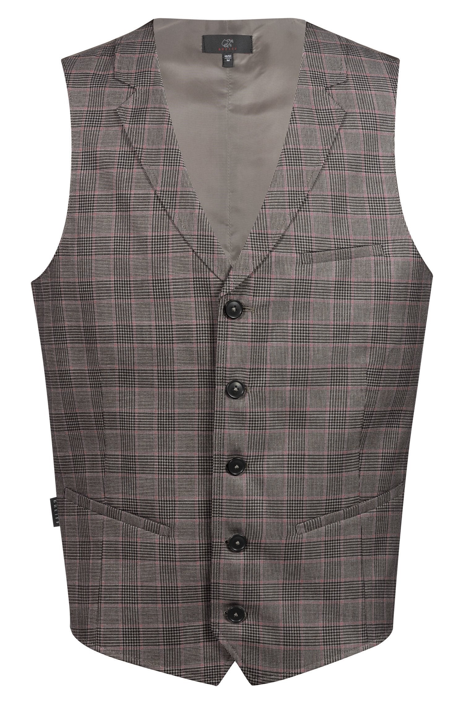 Greiff Service 1715 Damen Weste Regular Fit, Glencheck rot