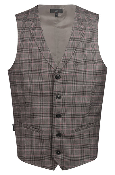 Greiff Service 1715 Damen Weste Regular Fit, Glencheck rot