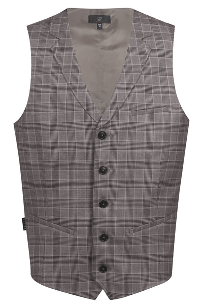 Greiff Service 1617 Herren Weste Regular Fit, fischgrät