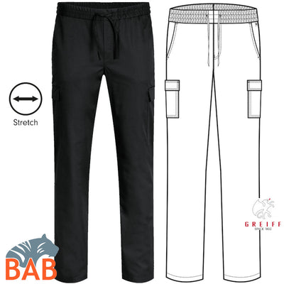 Greiff Cuisine 5336 Herren Cargohose Regular Fit schwarz