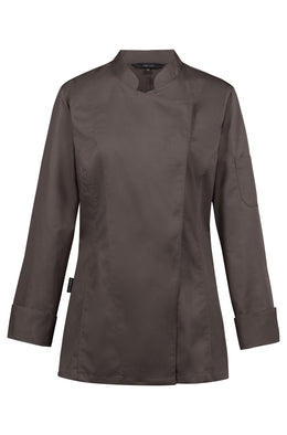 Greiff Cuisine 5405 Damen-Kochjacke, Regular Fit schwarz, taupe