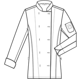 Greiff Cuisine 5407 Stretch Damen Kochjacke, Regular Fit, schwarz