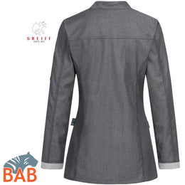 Greiff  Denimstyle 5415 Damen- Kochjacke Regular Fit im Bikerstyle