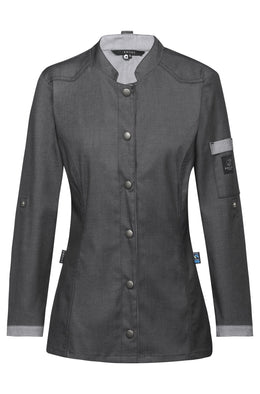 Greiff  Denimstyle 5415 Damen- Kochjacke Regular Fit im Bikerstyle