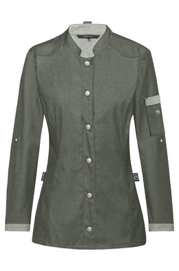 Greiff  Denimstyle 5415 Damen- Kochjacke Regular Fit im Bikerstyle