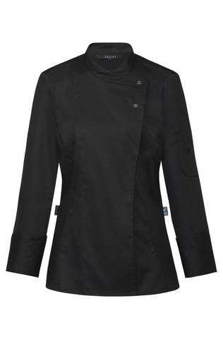 Greiff Cuisine 5422 Premium Kochjacke Damen Regular Fit, schwarz, taupe